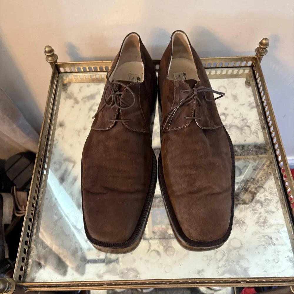 Emilio Franco Shoes Mens Size 13 Brown Suede Made‎ Italy Dress Formal Vero Cuoio